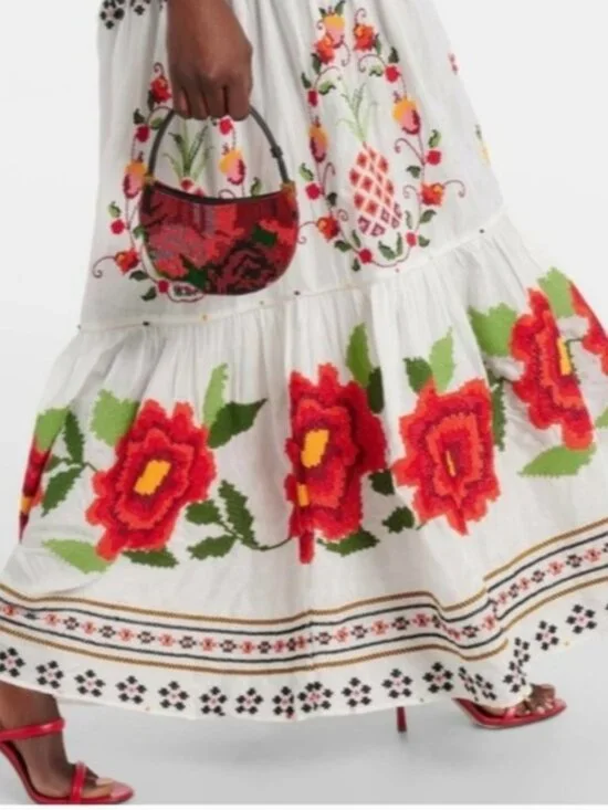 Farm Rio Embroidered Carmina Floral Maxi Dress - Picture 4 of 16